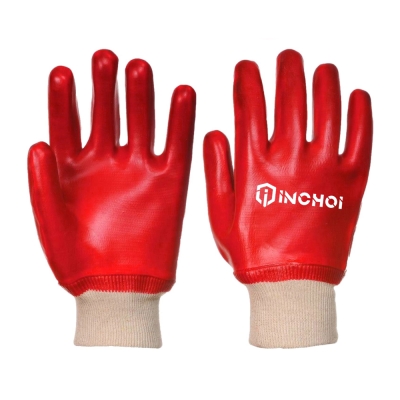Red PVC Chemical Resistant Gloves