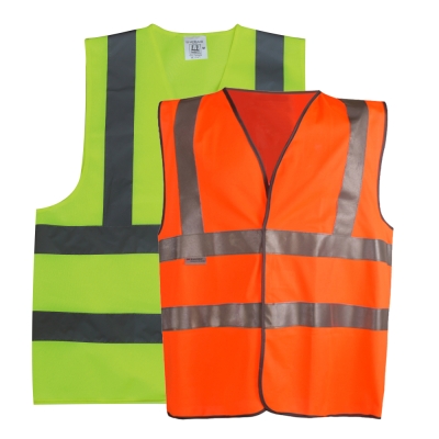 Hi-Vis Two Horizontal & Vertical Tapes Vest 