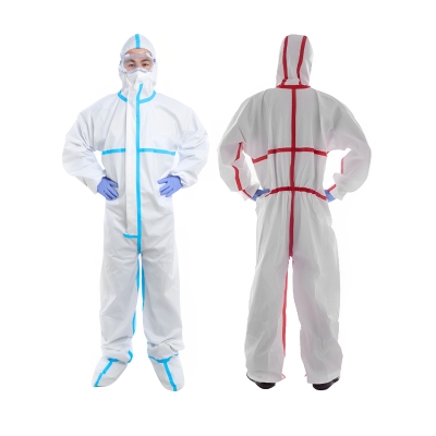 Disposable Coverall in non-woven Laminated Microporous 65g/m² with Heat Sealed Seam