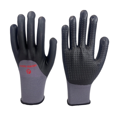 3/4 Coated Micro-Foam Nitrile Gloves with Dots