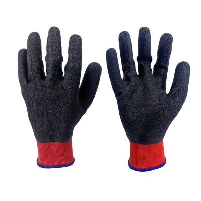 Fully Coated Crinkle Latex Gloves