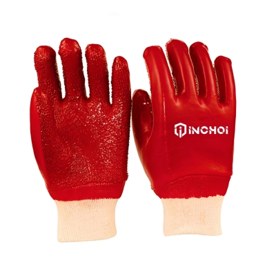 Red PVC Chemical Resistant Gloves