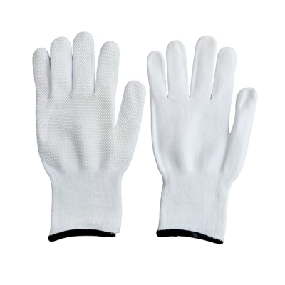 13-Gauge Bleached Cotton-Spandex Glove with Mini Dots