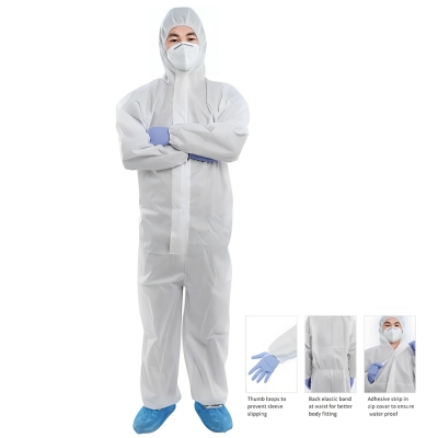 Disposable Coverall in non-woven SMS 55g/m²