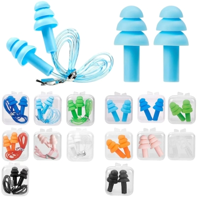 Mushroom Type Silicone Ear Plugs With String