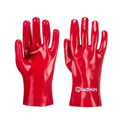 Red PVC Chemical Resistant Gloves