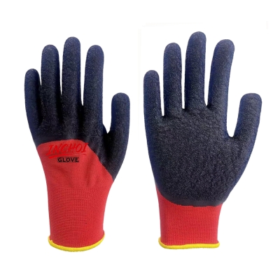 3/4 Dip Crinkle Latex Gloves