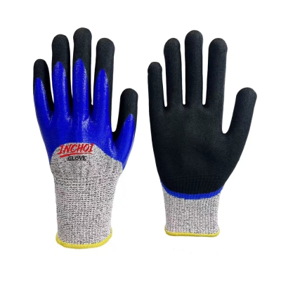 Double-Dipped Sandy Nitrile Cut-Resistant Gloves